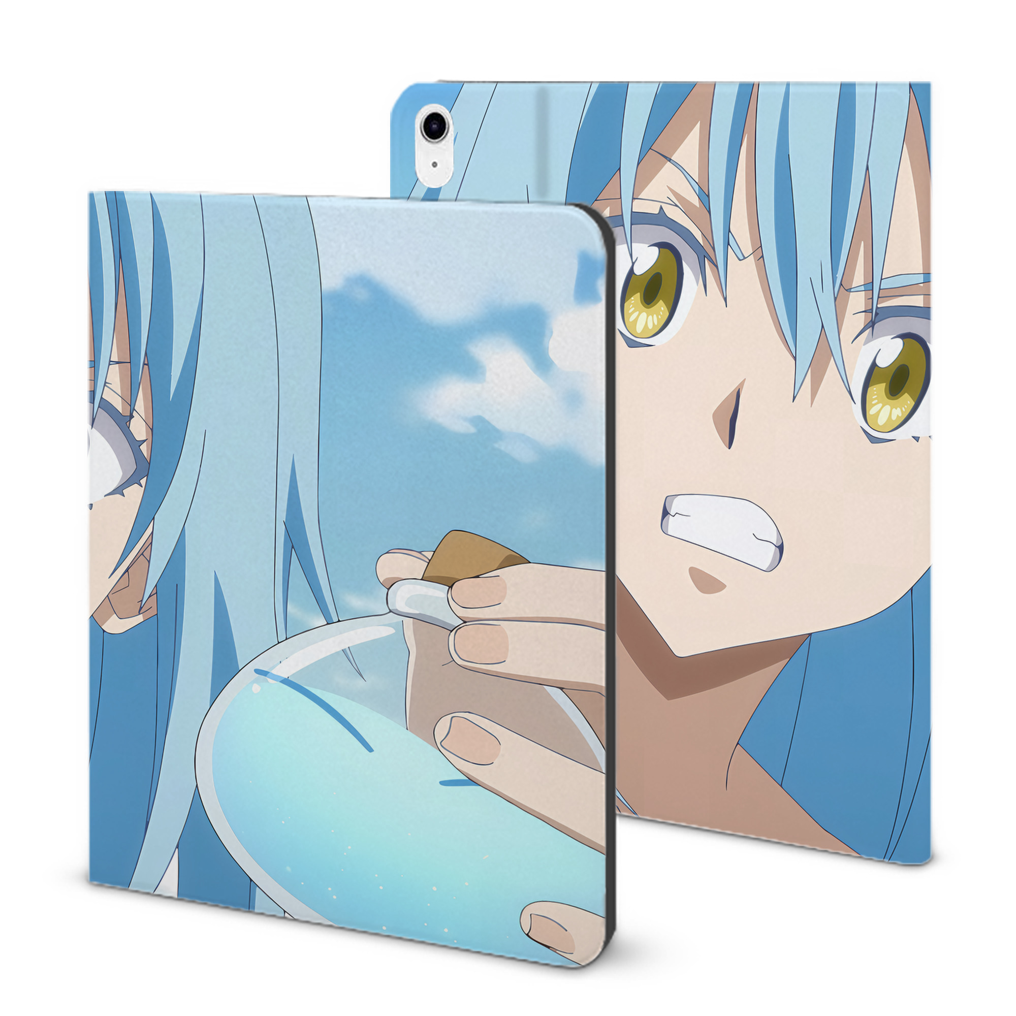 （画像用） 転スラ Regarding Reincarnated to Slime IPad ケース ブック型 PUレザー TPU 耐衝撃 軽量 薄型 ペン収納なし 全面保護 IPad 各モデル対応